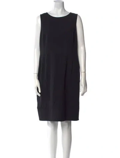 Pre-owned Akris Wool Knee-length Dress In Black