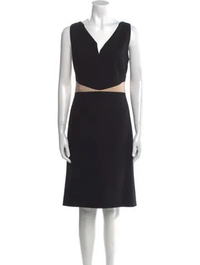 Pre-owned Akris Wool Knee-length Dress In Black