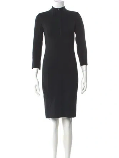 Pre-owned Akris Wool Knee-length Dress In Black
