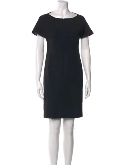 Pre-owned Akris Wool Knee-length Dress In Black
