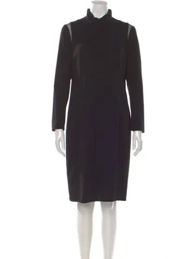 Pre-owned Akris Wool Knee-length Dress In Black