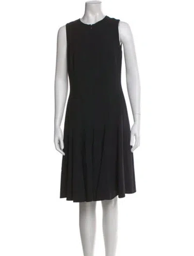 Pre-owned Akris Wool Knee-length Dress In Black