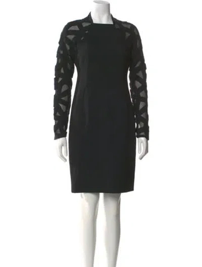 Pre-owned Akris Wool Knee-length Dress In Black