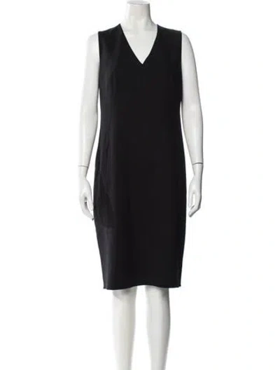 Pre-owned Akris Wool Knee-length Dress In Black