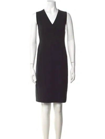Pre-owned Akris Wool Knee-length Dress In Black