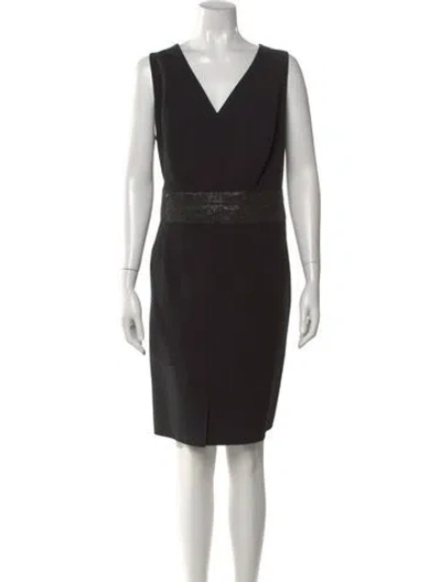 Pre-owned Akris Wool Knee-length Dress In Black