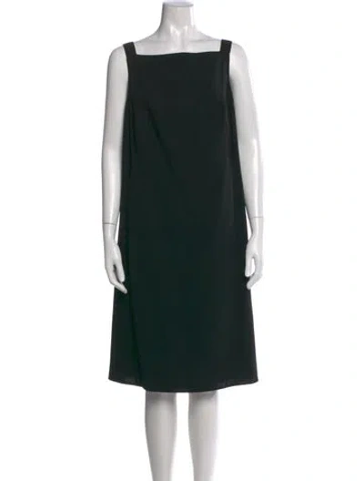 Pre-owned Akris Wool Knee-length Dress In Black