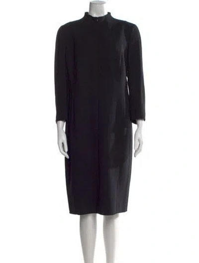 Pre-owned Akris Wool Knee-length Dress In Black