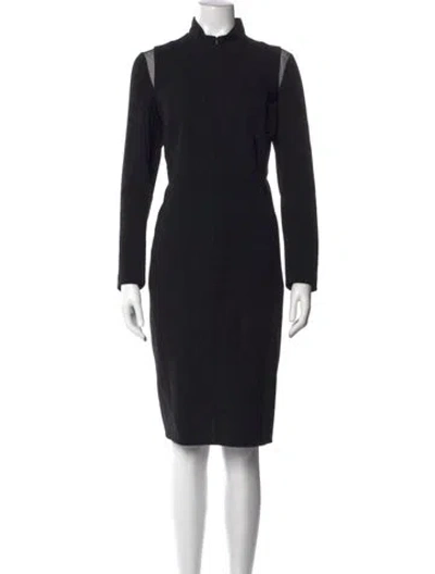 Pre-owned Akris Wool Knee-length Dress In Black