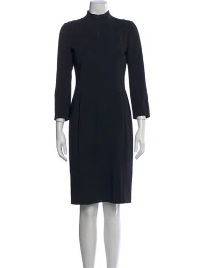 Pre-owned Akris Wool Knee-length Dress In Black