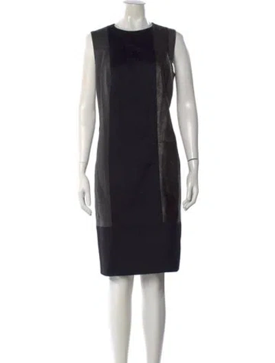 Pre-owned Akris Wool Knee-length Dress In Black