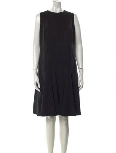 Pre-owned Akris Wool Knee-length Dress In Black