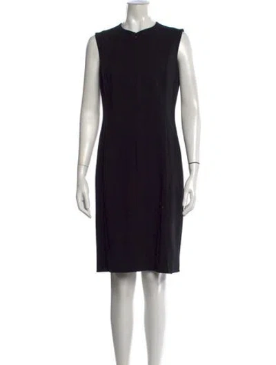 Pre-owned Akris Wool Knee-length Dress In Black
