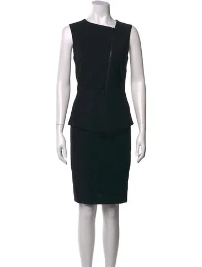 Pre-owned Akris Wool Knee-length Dress In Black