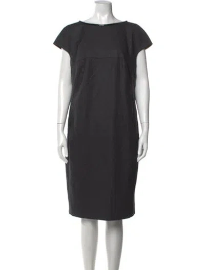 Pre-owned Akris Wool Knee-length Dress In Black