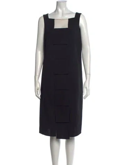 Pre-owned Akris Wool Knee-length Dress In Black