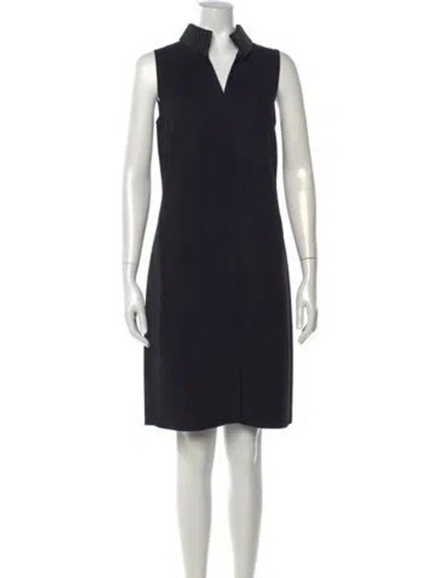 Pre-owned Akris Wool Knee-length Dress In Black