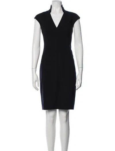 Pre-owned Akris Wool Knee-length Dress In Black