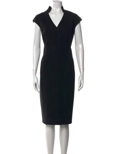 Pre-owned Akris Wool Knee-length Dress In Black