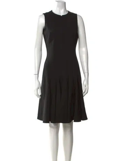 Pre-owned Akris Wool Knee-length Dress In Black