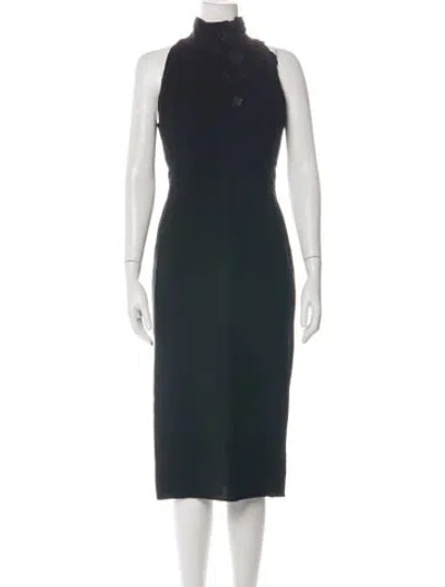 Pre-owned Akris Wool Knee-length Dress In Black