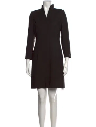 Pre-owned Akris Wool Knee-length Dress In Black