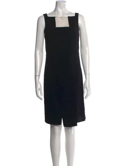 Pre-owned Akris Wool Knee-length Dress In Black