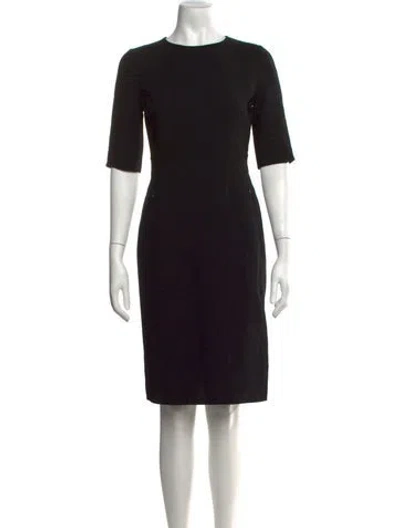 Pre-owned Akris Wool Knee-length Dress In Black