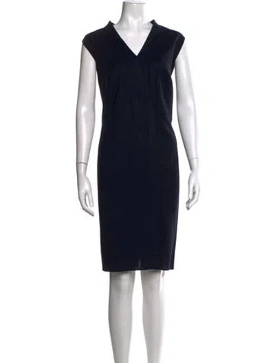 Pre-owned Akris Wool Knee-length Dress In Black