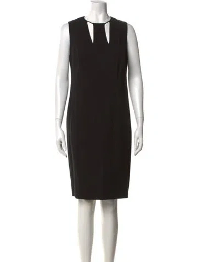 Pre-owned Akris Wool Knee-length Dress In Black