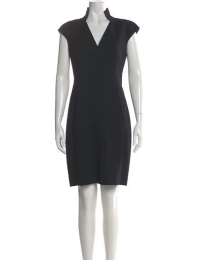 Pre-owned Akris Wool Knee-length Dress In Blue