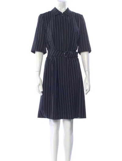 Pre-owned Akris Wool Knee-length Dress In Blue