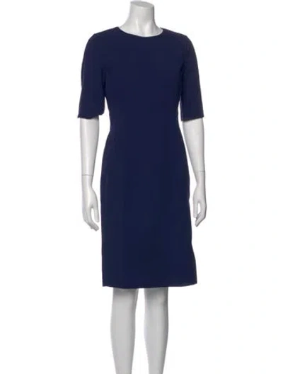 Pre-owned Akris Wool Knee-length Dress In Blue