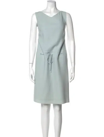 Pre-owned Akris Wool Knee-length Dress In Blue