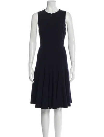 Pre-owned Akris Wool Knee-length Dress In Blue