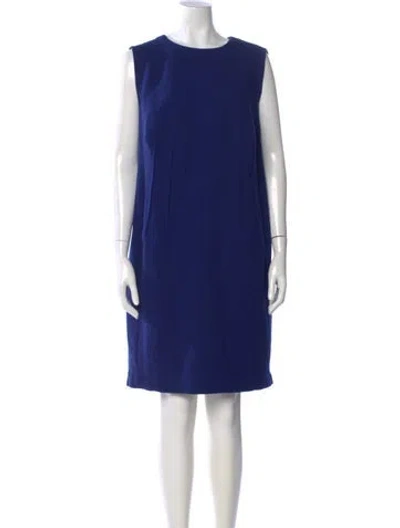 Pre-owned Akris Wool Knee-length Dress In Blue