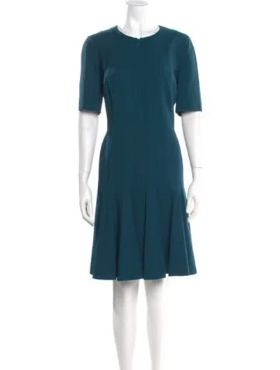 Pre-owned Akris Wool Knee-length Dress In Blue