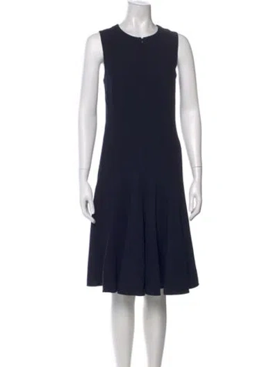 Pre-owned Akris Wool Knee-length Dress In Blue