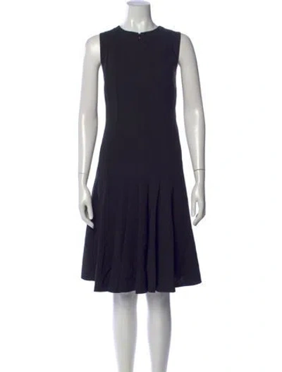 Pre-owned Akris Wool Knee-length Dress In Blue
