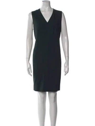Pre-owned Akris Wool Knee-length Dress In Blue