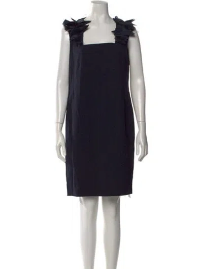 Pre-owned Akris Wool Knee-length Dress In Blue