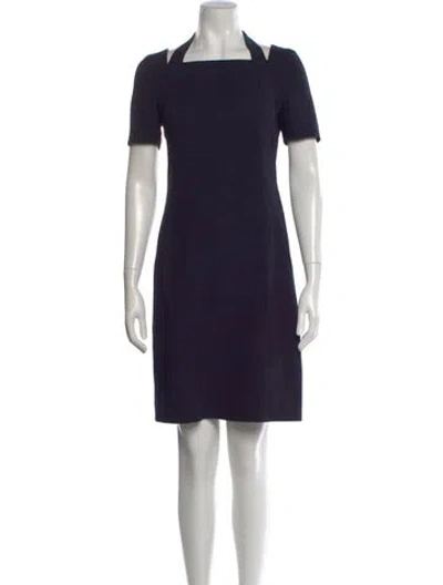 Pre-owned Akris Wool Knee-length Dress In Blue