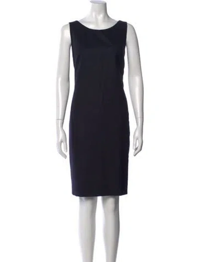 Pre-owned Akris Wool Knee-length Dress In Blue