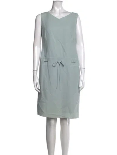 Pre-owned Akris Wool Knee-length Dress In Blue
