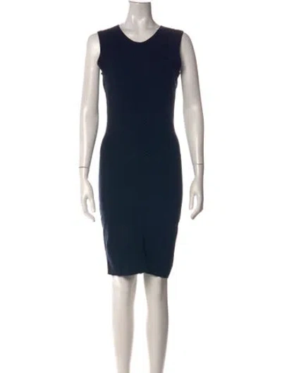 Pre-owned Akris Wool Knee-length Dress In Blue