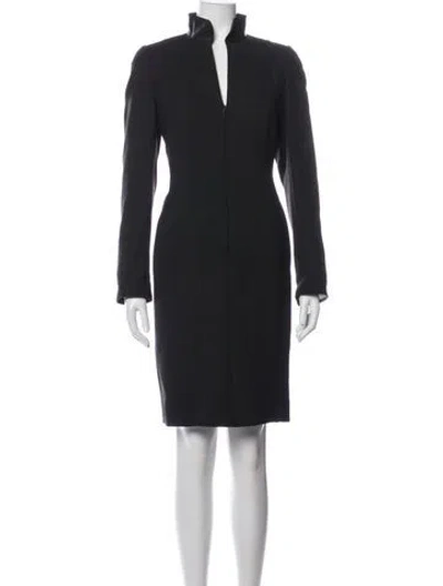 Pre-owned Akris Wool Knee-length Dress In Blue