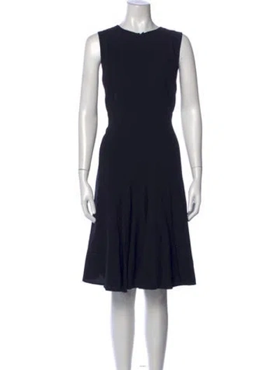 Pre-owned Akris Wool Knee-length Dress In Blue