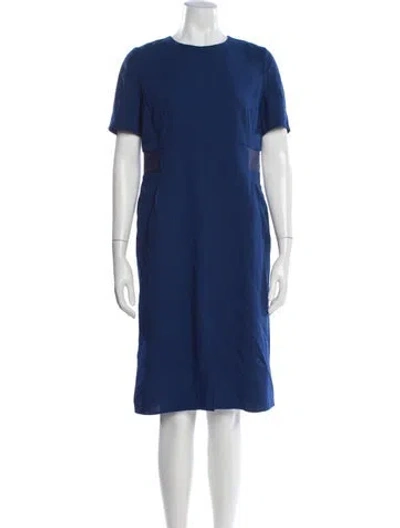 Pre-owned Akris Wool Knee-length Dress In Blue