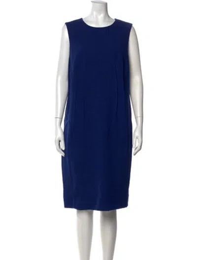 Pre-owned Akris Wool Knee-length Dress In Blue