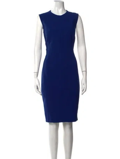 Pre-owned Akris Wool Knee-length Dress In Blue